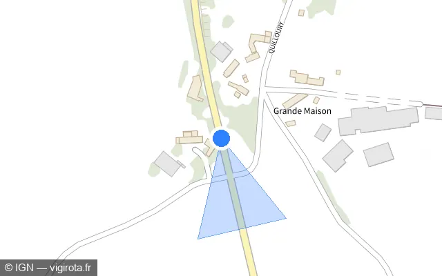 Vue plan de l'emplacement du radar tourelle à Saint-Glen sur D 14