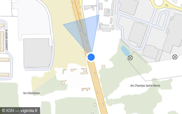 Vue plan de l'emplacement du radar tourelle à Groslay sur Route de Calais / D 301