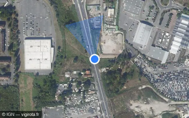 Vue satellite de l'emplacement du radar tourelle à Groslay sur Route de Calais / D 301