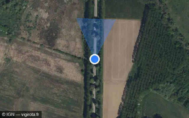 Vue satellite de l'emplacement du radar tourelle à Méry-sur-Seine sur D 373