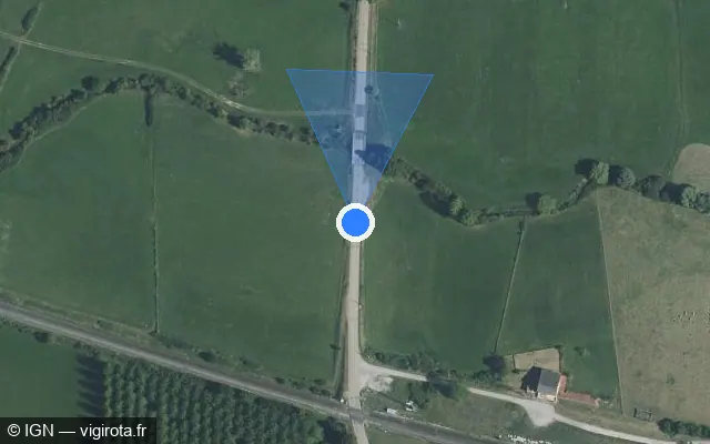 Vue satellite de l'emplacement du radar tourelle à Brulange sur D 999