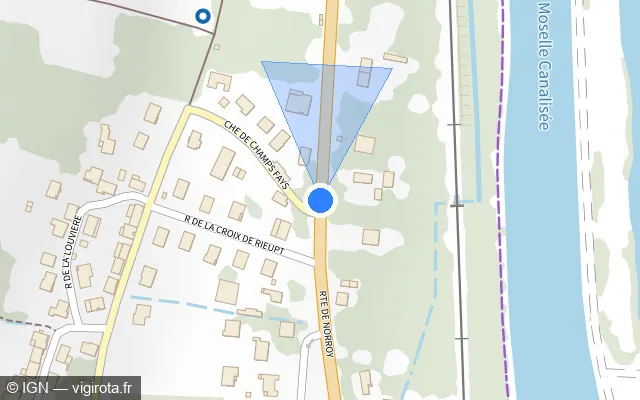Vue plan de l'emplacement du radar tourelle à Pont-à-Mousson sur Route de Norroy / D 952
