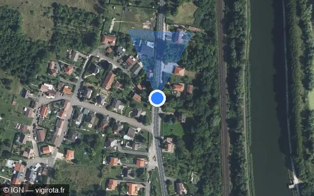 Vue satellite de l'emplacement du radar tourelle à Pont-à-Mousson sur Route de Norroy / D 952