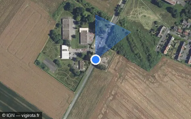 Vue satellite de l'emplacement du radar tourelle à Saint-Martin-le-Nœud sur Rue de Sénéfontaine / D 35