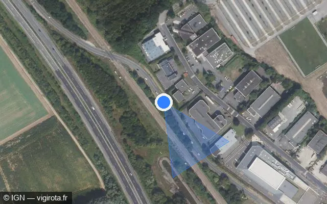 Vue satellite de l'emplacement du radar tourelle à Chambly sur D 105