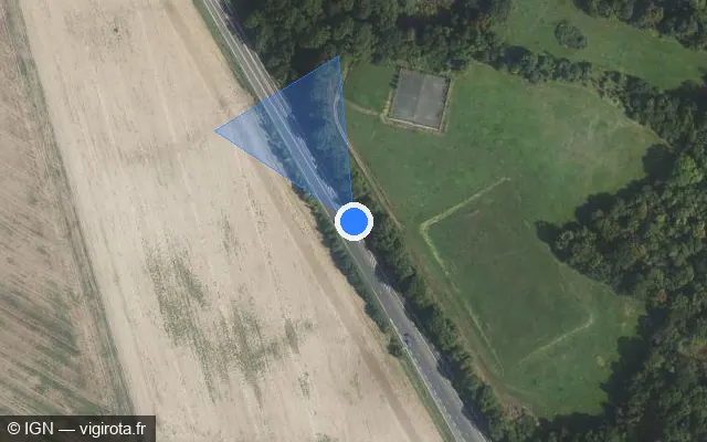 Vue satellite de l'emplacement du radar tourelle à Saint-Gervais sur D 14