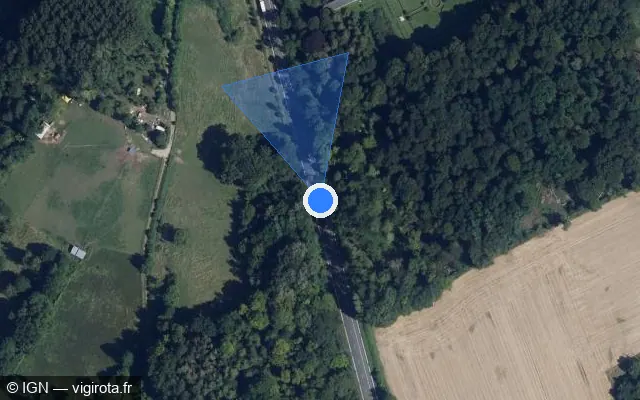 Vue satellite de l'emplacement du radar tourelle à Festieux sur Route de Reims / D 1044