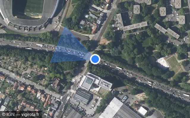 Vue satellite de l'emplacement du radar tourelle à Nantes sur N 844 / E 62 / Périphérique Extérieur