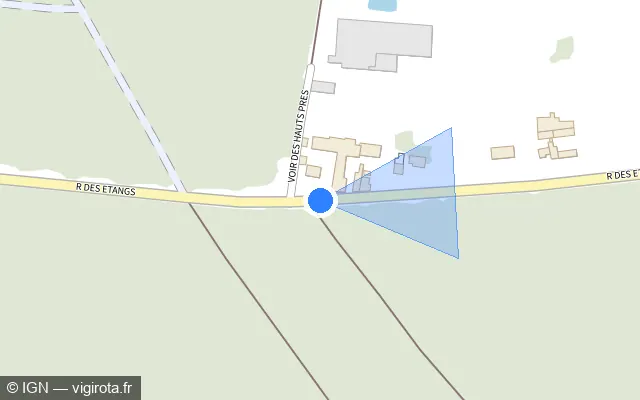 Vue plan de l'emplacement du radar tourelle à Beaurepaire sur Rue des Étangs / D 120