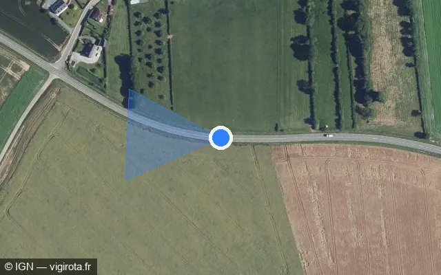Vue satellite de l'emplacement du radar tourelle à Sarnois sur D 315