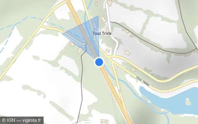 Vue plan de l'emplacement du radar tourelle à Le Saint sur D 769