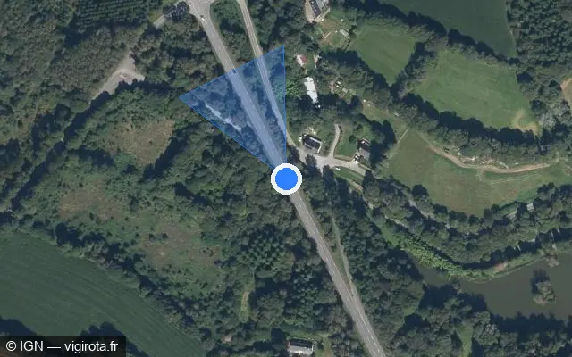 Vue satellite de l'emplacement du radar tourelle à Le Saint sur D 769