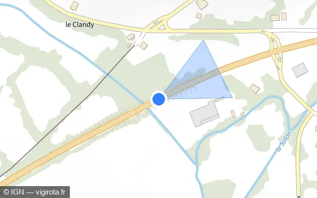 Vue plan de l'emplacement du radar tourelle à Saint-Nicolas-du-Pélem sur D 790