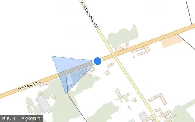 Vue plan de l'emplacement du radar tourelle à Haute-Épine sur Route de Marseille en Beauvaisis / D 930