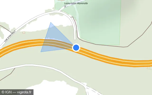 Vue plan de l'emplacement du radar tourelle à Mamirolle sur N 57 / E 23