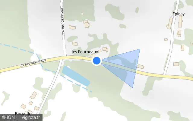 Vue plan de l'emplacement du radar tourelle à Mieuxcé sur Route des Fourneaux / D 1