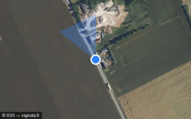 Vue satellite de l'emplacement du radar tourelle à Milly-sur-Thérain sur D 901