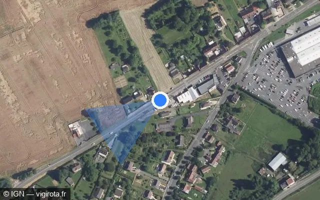 Vue satellite de l'emplacement du radar tourelle à Goincourt sur Route de Rouen / D 931