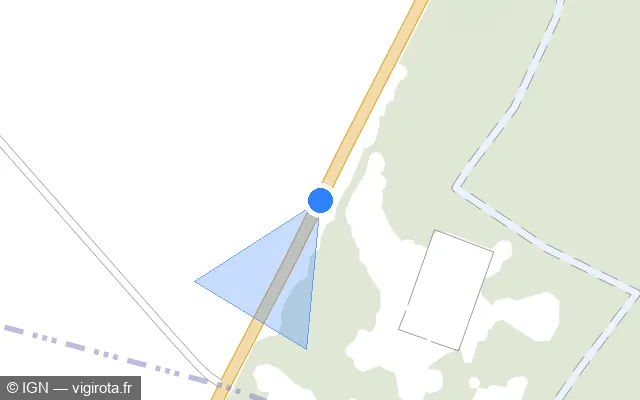Vue plan de l'emplacement du radar tourelle à Flacey sur N 10