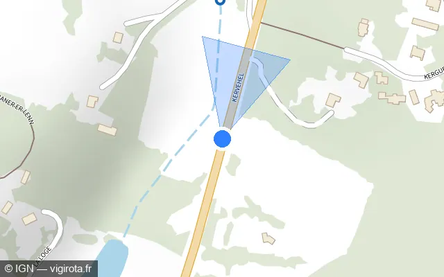 Vue plan de l'emplacement du radar tourelle à Locminé sur D 767