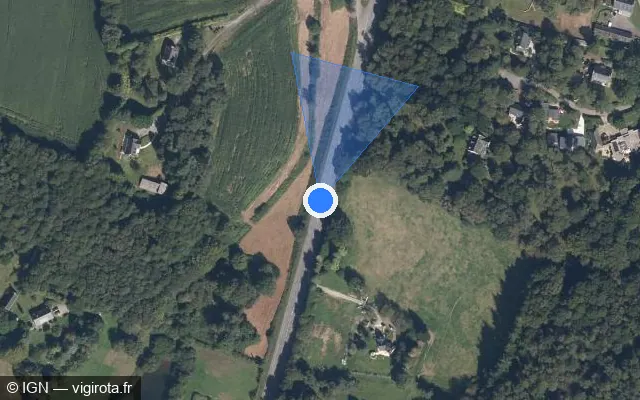 Vue satellite de l'emplacement du radar tourelle à Locminé sur D 767