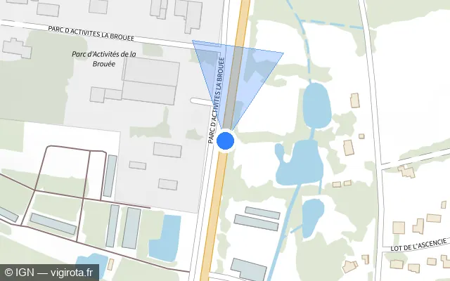 Vue plan de l'emplacement du radar tourelle à Molac sur D 5