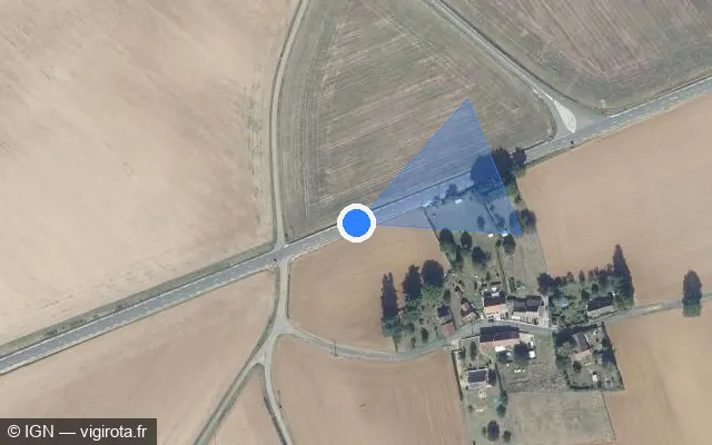 Vue satellite de l'emplacement du radar tourelle à Oudan sur N 151