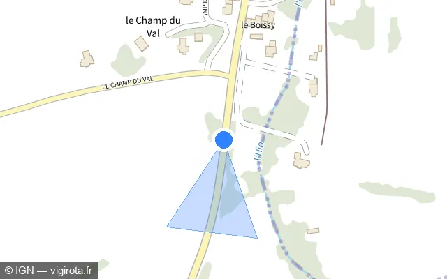Vue plan de l'emplacement du radar tourelle à Penguily sur D 14