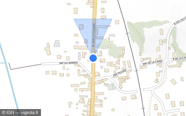 Vue plan de l'emplacement du radar tourelle à Éragny-sur-Epte sur Rue Camille Pissarro / D 915