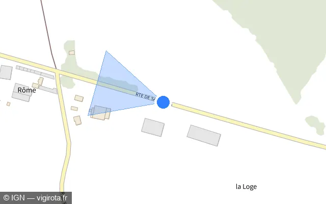Vue plan de l'emplacement du radar tourelle à Le Mont-Saint-Adrien sur Route de Savignies / D 1