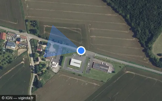 Vue satellite de l'emplacement du radar tourelle à Le Mont-Saint-Adrien sur Route de Savignies / D 1