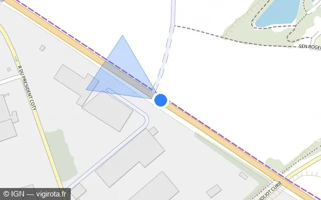 Vue plan de l'emplacement du radar tourelle à Annezin sur D 943