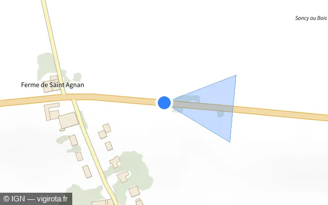 Vue plan de l'emplacement du radar tourelle à Ogy-Montoy-Flanville sur D 603