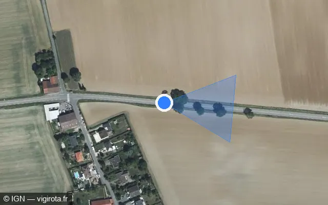 Vue satellite de l'emplacement du radar tourelle à Ogy-Montoy-Flanville sur D 603