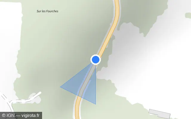 Vue plan de l'emplacement du radar tourelle à Euffigneix sur D 619