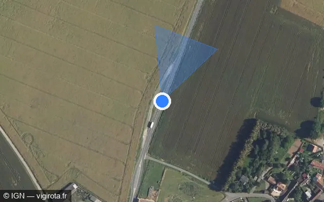 Vue satellite de l'emplacement du radar tourelle à Troissereux sur D 149