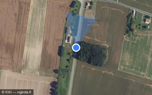 Vue satellite de l'emplacement du radar tourelle à Le Plessis-Patte-d'Oie sur Route de Paris / D 932