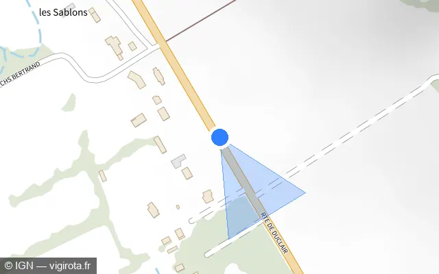 Vue plan de l'emplacement du radar tourelle à Hénouville sur Route de Duclair / D 982