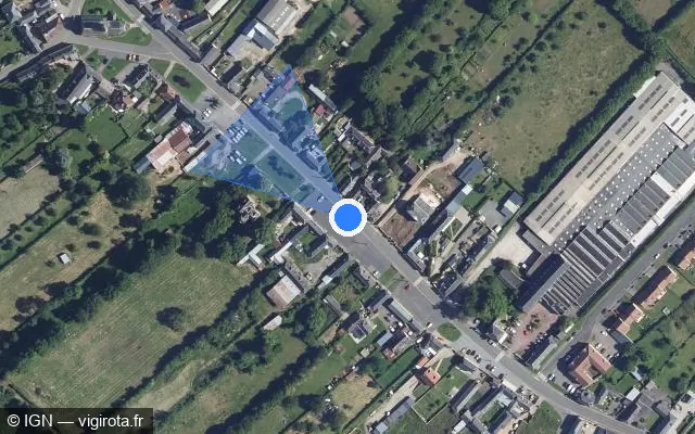 Vue satellite de l'emplacement du radar tourelle à Moliens sur Rue des Bonnetiers / D 7