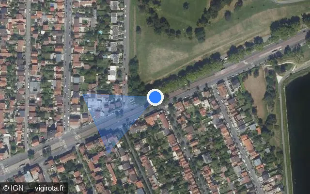 Vue satellite de l'emplacement du radar tourelle à Choisy-le-Roi sur Avenue Victor Hugo / D 86