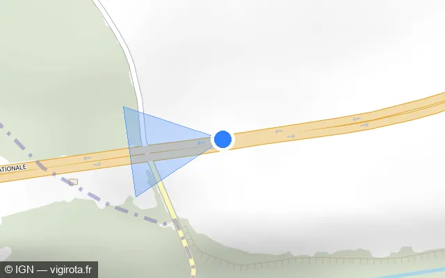 Vue plan de l'emplacement du radar tourelle à Dampierre-sur-Avre sur N 12