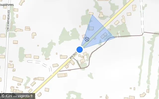 Vue plan de l'emplacement du radar tourelle à Saint-Amand-Montrond sur Route du Pondy / D 6