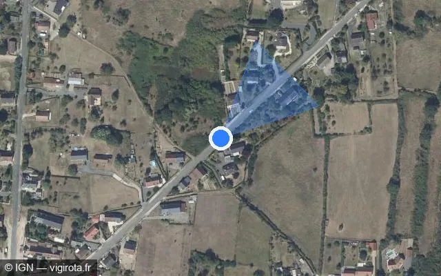 Vue satellite de l'emplacement du radar tourelle à Saint-Amand-Montrond sur Route du Pondy / D 6