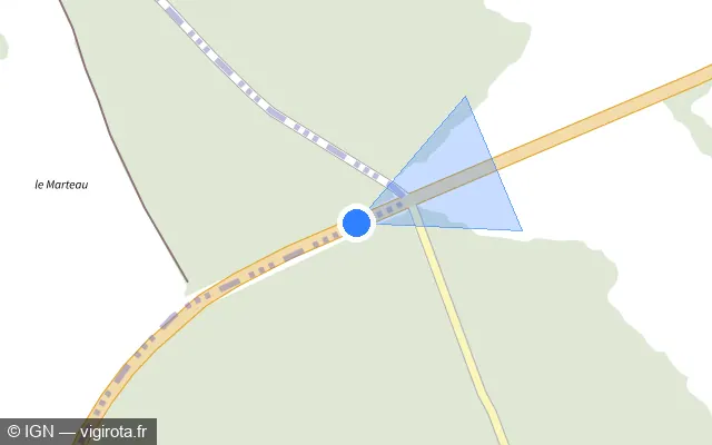 Vue plan de l'emplacement du radar tourelle à Villeneuve-Saint-Salves sur N 77