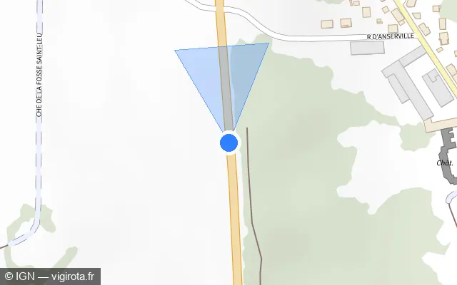 Vue plan de l'emplacement du radar tourelle à Puiseux-le-Hauberger sur D 1001