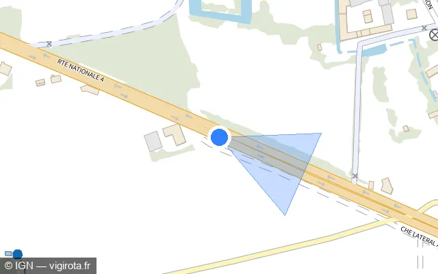 Vue plan de l'emplacement du radar tourelle à Vauclerc sur N 4
