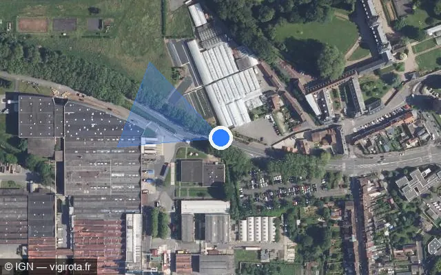 Vue satellite de l'emplacement du radar tourelle à Beauvais sur Avenue Jean Mermoz