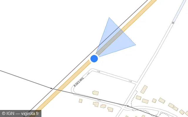 Vue plan de l'emplacement du radar tourelle à Toury sur D 2020