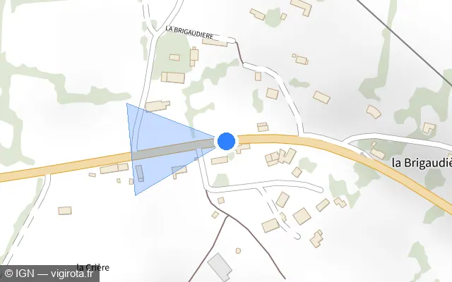 Vue plan de l'emplacement du radar tourelle à Landisacq sur D 924