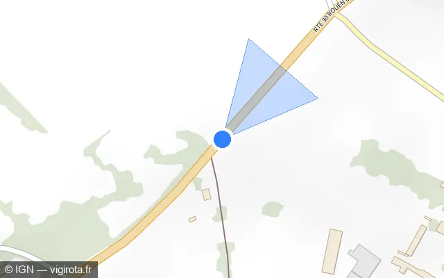 Vue plan de l'emplacement du radar tourelle à Wambez sur Route 30 Rouen la Capelle / D 930
